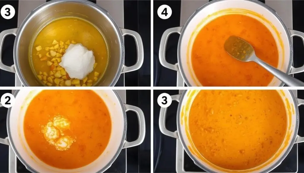 Proces zagęszczania sosu curry z mleka kokosowego Proces zagęszczania sosu curry z mleka kokosowego