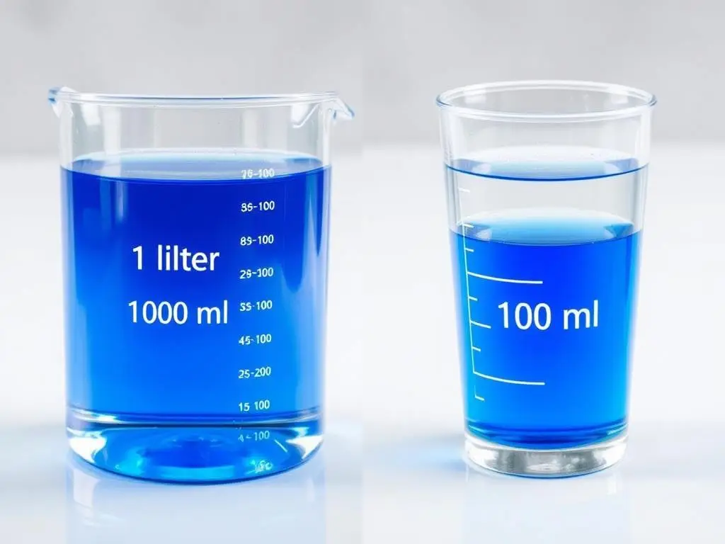 Porównanie 1 litra i 100 ml - różnica objętości