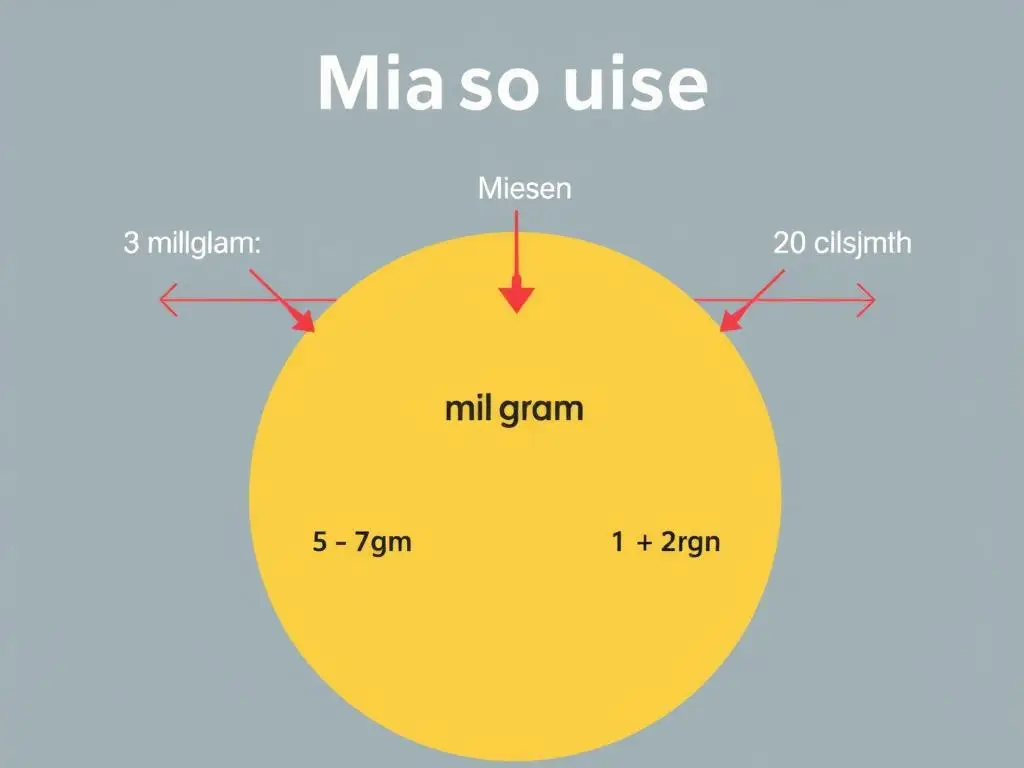 Różne jednostki masy w układzie SI z zaznaczonym miligramem i gramem