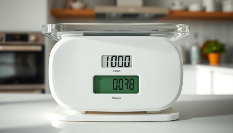 Waga kuchenna pokazująca 100 gramów, co odpowiada 10 dekagramom