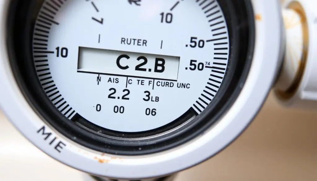 Wodomierz pokazujący zużycie wody w metrach sześciennych