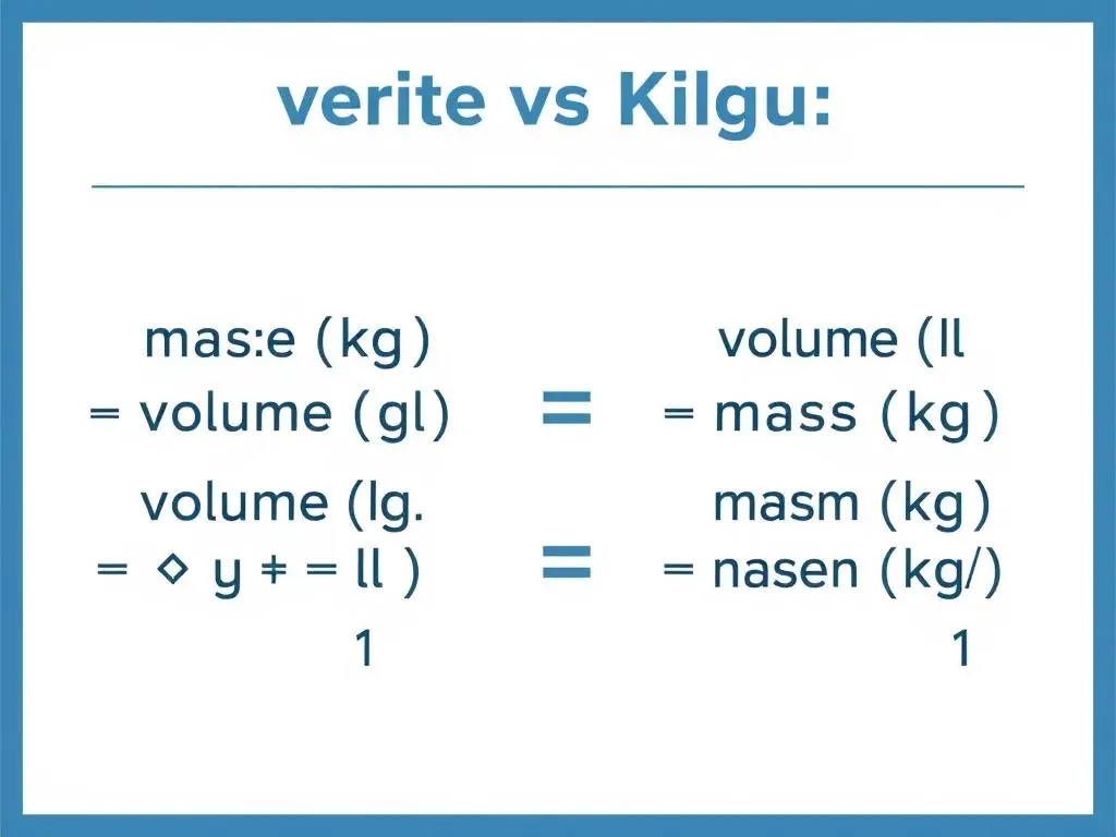 Wzory matematyczne do przeliczania litrów na kilogramy - 1l ile to kg