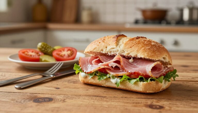 kajzerka z szynką kcal